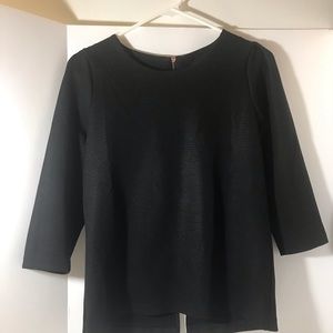 Club Monaco long sleeve top size sp black two way back zipper business